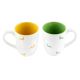 Yellow & Green Running Deer Decorative Handcraft Ceramic Coffee Mug